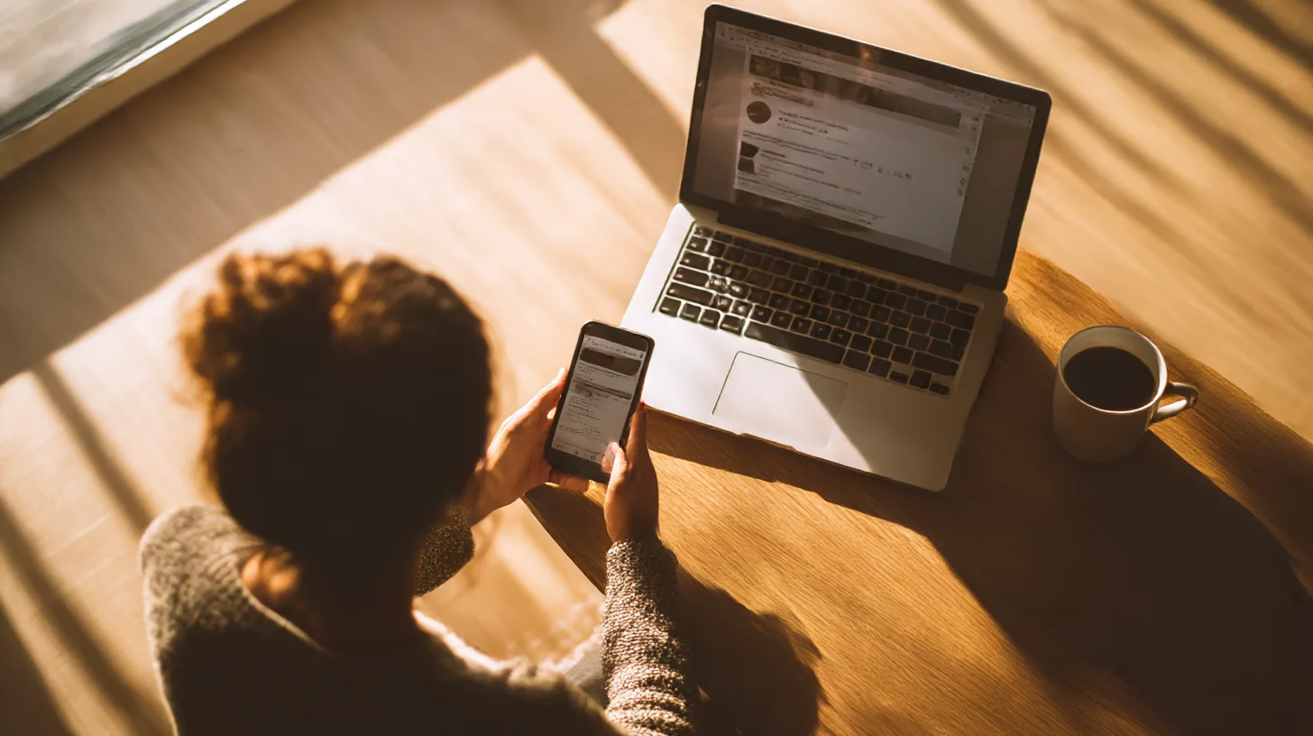 Person browsing on phone